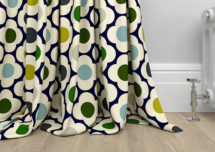 Orla Kiely Spot Flower, Blue Multi - Made to Measure Curtains - Image 6